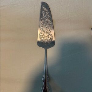 Silver Ornate wedding Cake Server - Decorative Stainless Steel